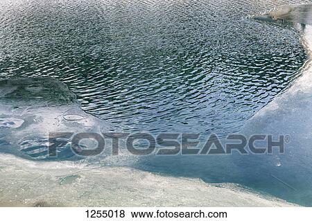 A lake with melting ice on top View Large Photo Image Stock Photo - A lake with melting ice on top. Fotosearch