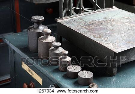 Ascending weights beside old fashioned scales View Large Photo Image Picture - Ascending weights beside old fashioned scales. Fotosearch