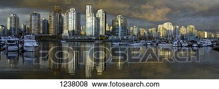 City skyline after sunset in False Creek, Vancouver, British Columbia, Canada View Large Photo Image Stock Photo - City skyline after sunset in False Creek, Vancouver, British Columbia, Canada. Fotosearch