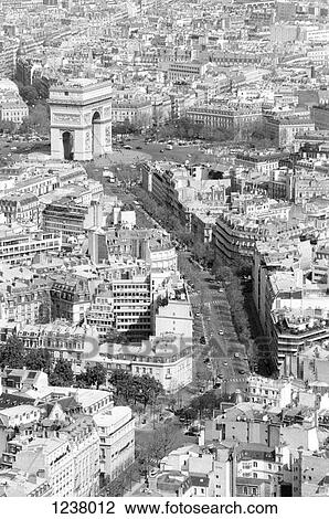 Cityscape looking towards Arc de Triomphe, Paris, France View Large Photo Image Stock Image - Cityscape looking towards Arc de Triomphe, Paris, France. Fotosearch
