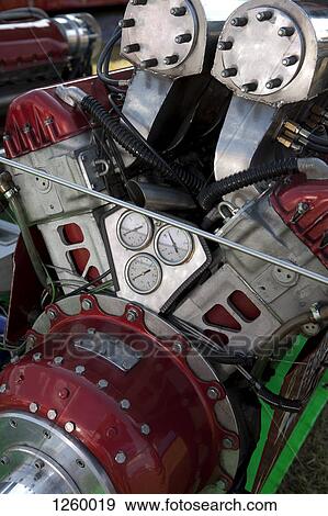 Close-up of a customized car engine View Large Photo Image Stock Photo - Close-up of a customized car engine. Fotosearch
