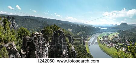 Elbe Sandstone Mountains and Elbe river, Saxony, Germany View Large Photo Image Stock Image - Elbe Sandstone Mountains and Elbe river, Saxony, Germany. Fotosearch