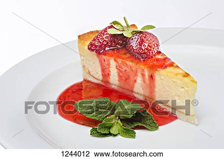 Garnished strawberry cheesecake View Large Photo Image Stock Image - Garnished strawberry cheesecake . Fotosearch
