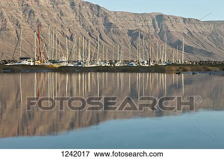 Marina by cliff side in La Graciosa, Canary Islands, Spain View Large Photo Image Stock Photo - Marina by cliff side in La Graciosa, Canary Islands, Spain. Fotosearch