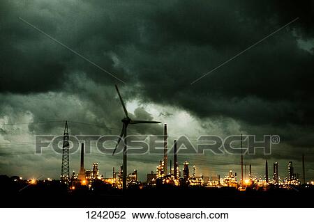 Night shot of wind turbine and power station in Schleswig Holstein, Germany View Large Photo Image Stock Image - Night shot of wind turbine and power station in Schleswig Holstein, Germany. Fotosearch