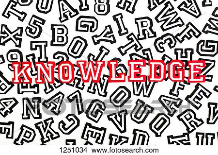 Red outlined varsity font stickers spelling Knowledge on top of black outlined letters View Large Photo Image Picture - Red outlined varsity font stickers spelling Knowledge on top of black outlined letters. Fotosearch