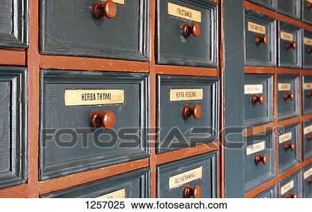 Rows of drawers of homeopathic herbs with 'Herba Thymi' (Thyme) in focus View Large Photo Image Stock Photography - Rows of drawers of homeopathic herbs with 'Herba Thymi' (Thyme) in focus. Fotosearch