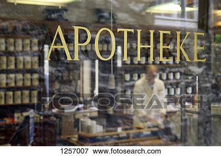 Shop window of German pharmacy (Apotheke) in Schwabisch Hall, Baden-W? rttemberg, Germany View Large Photo Image Stock Photo - Shop window of German pharmacy (Apotheke) in Schwabisch Hall, Baden-W? rttemberg, Germany. Fotosearch