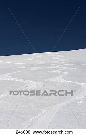 Ski tracks on slope on The Dolomites, South Tyrol, Italy, View Large Photo Image Stock Photo - Ski tracks on slope on The Dolomites, South Tyrol, Italy,. Fotosearch