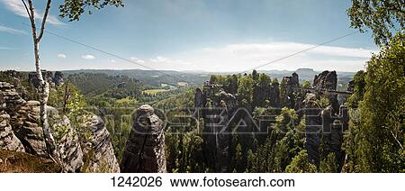The Bastei bridge and Elbe Sandstone Mountains, Bastei, Saxony, Germany View Large Photo Image Stock Photograph - The Bastei bridge and Elbe Sandstone Mountains, Bastei, Saxony, Germany. Fotosearch