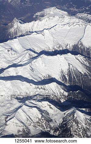 Stock Image - View of snowy alps, Switzerland. Fotosearch
