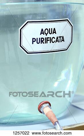 'Water purifier' with label written in Latin View Large Photo Image Stock Image - 'Water purifier' with label written in Latin. Fotosearch
