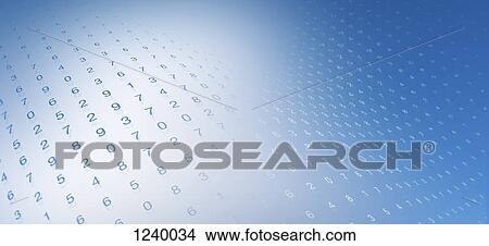Picture - Wave pattern of multiple rows of numbers. Fotosearch