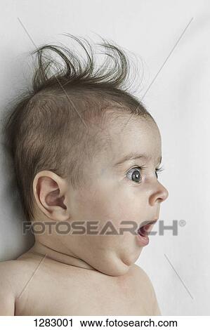 A baby boy looking off camera with an expression of surprise View Large Photo Image Stock Image - A baby boy looking off camera with an expression of surprise. Fotosearch