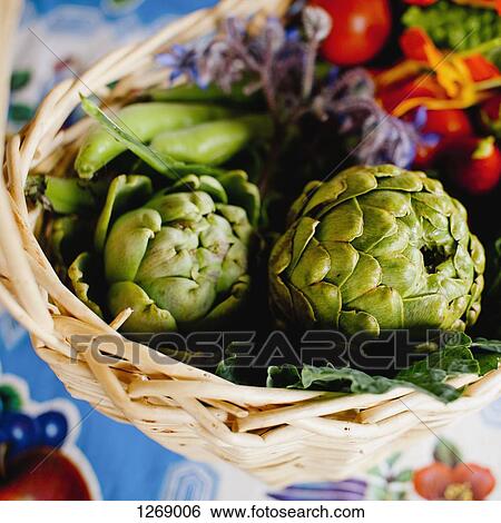 A basket of fresh vegetables View Large Photo Image Stock Photograph - A basket of fresh vegetables. Fotosearch