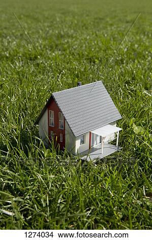 A miniature house on a lawn View Large Photo Image Picture - A miniature house on a lawn. Fotosearch