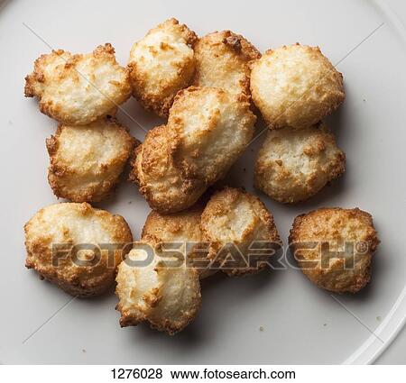 Coconut macaroons (Kokosmakronen) View Large Photo Image Stock Photo - Coconut macaroons (Kokosmakronen) . Fotosearch