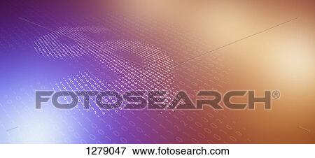 Dollar sign made from binary numbers reflected on color gradient surface View Large Photo Image Stock Photo - Dollar sign made from binary numbers reflected on color gradient surface. Fotosearch