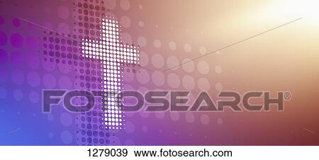 Dot patterned cross reflected on abstract surface View Large Photo Image Stock Photo - Dot patterned cross reflected on abstract surface. Fotosearch
