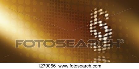 Stock Photograph - Dot patterned section sign reflected against abstract surface. Fotosearch