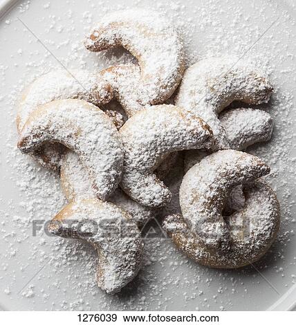 German vanilla biscuits (vanilla kipferl) View Large Photo Image Stock Photo - German vanilla biscuits (vanilla kipferl). Fotosearch