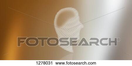 Graphic of a man in profile against a background of colored light View Large Photo Image Stock Image - Graphic of a man in profile against a background of colored light. Fotosearch