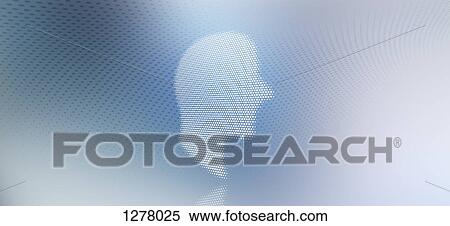 Graphic of a man in profile against a spotted gradient background View Large Photo Image Stock Photography - Graphic of a man in profile against a spotted gradient background. Fotosearch