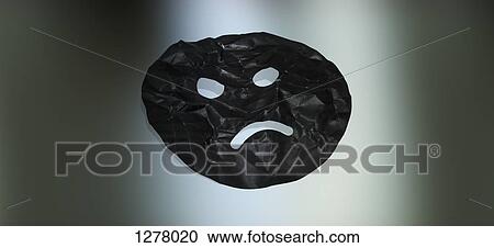 Stock Image - Graphic of a sad face against a gradient background. Fotosearch