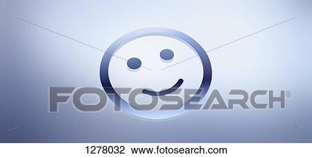 Graphic of a smiley face against a blue gradient background View Large Photo Image Stock Image - Graphic of a smiley face against a blue gradient background. Fotosearch