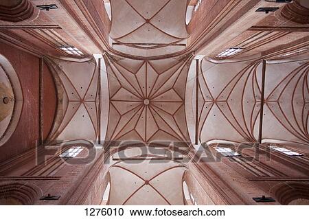 Pattern of ribbed vaulting ceiling, viewed from below at St. Nikolai Church, Wismar, Germany View Large Photo Image Stock Image - Pattern of ribbed vaulting ceiling, viewed from below at St. Nikolai Church, Wismar, Germany. Fotosearch