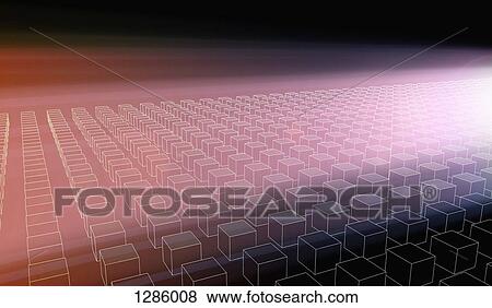 Rows of cubes shapes illuminated by a pink glowing light View Large Photo Image Stock Photo - Rows of cubes shapes illuminated by a pink glowing light. Fotosearch