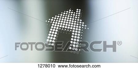 Spotted graphic of a house against a gradient background View Large Photo Image Stock Image - Spotted graphic of a house against a gradient background. Fotosearch
