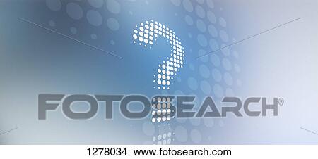 Spotted question mark against a background of blue and grey light View Large Photo Image Picture - Spotted question mark against a background of blue and grey light. Fotosearch