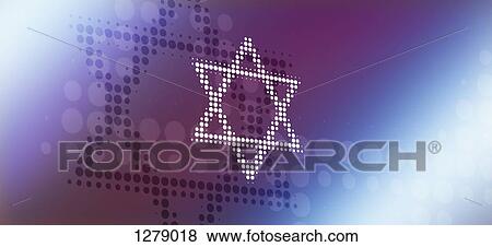 Star of David made of dots, reflected against abstract background View Large Photo Image Stock Photo - Star of David made of dots, reflected against abstract background. Fotosearch