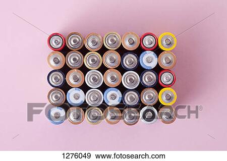 Various colored batteries arranged into a rectangle View Large Photo Image Stock Photo - Various colored batteries arranged into a rectangle. Fotosearch