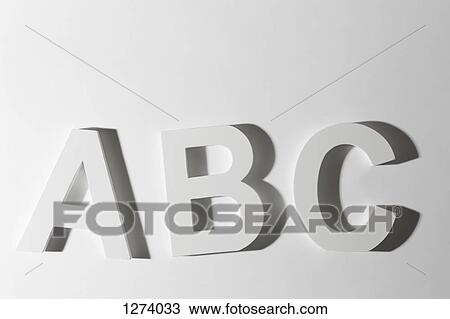 Stock Image - White block letters spelling ABC. Fotosearch