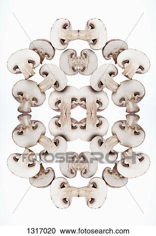 A digital composite of mirrored images of an arrangement of slices of mushrooms View Large Photo Image Stock Image - A digital composite of mirrored images of an arrangement of slices of mushrooms. Fotosearch