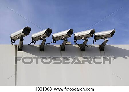 Closed circuit television on wall View Large Photo Image Stock Photo - Closed circuit television on wall. Fotosearch