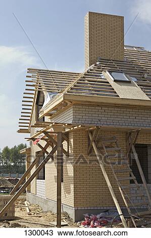 Construction of house View Large Photo Image Stock Image - Construction of house. Fotosearch