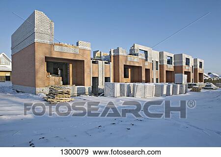 Construction site at winter View Large Photo Image Stock Photo - Construction site at winter. Fotosearch