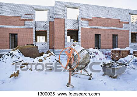 Construction site at winter View Large Photo Image Stock Photography - Construction site at winter. Fotosearch