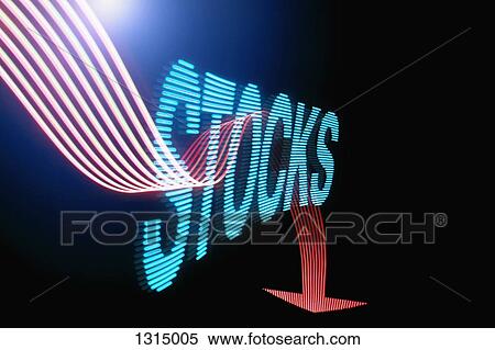 Down arrow sign and text 'Stocks' with light effect View Large Photo Image Stock Photography - Down arrow sign and text 'Stocks' with light effect. Fotosearch