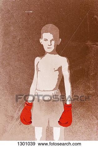 Illustration of boy wearing boxing gloves, portrait View Large Photo Image Stock Photo - Illustration of boy wearing boxing gloves, portrait. Fotosearch