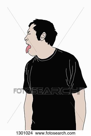 Illustration of man sticking tongue out View Large Photo Image Picture - Illustration of man sticking tongue out. Fotosearch