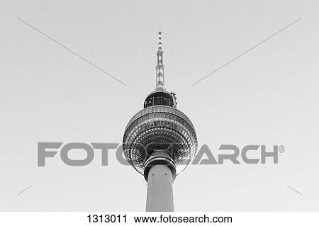 Stock Image - Low angle view, Alexanderplatz Television Tower, Berlin, Germany. Fotosearch