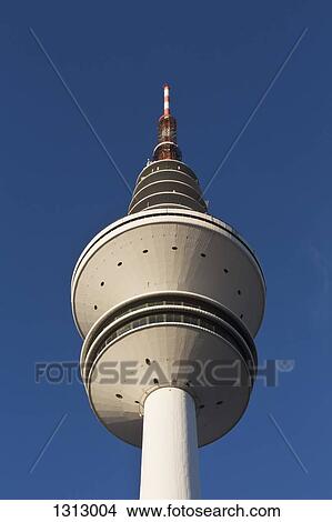 Picture - Low angle view of Heinrich Hertz radio telecommunication tower, Hamburg, Germany. Fotosearch