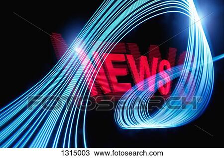 Stock Image - News text with light effect. Fotosearch
