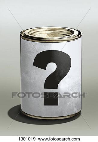 Stock Photo - Question mark on tin can. Fotosearch