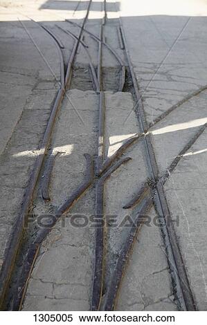 Stock Photography - Railroad tracks, close-up. Fotosearch