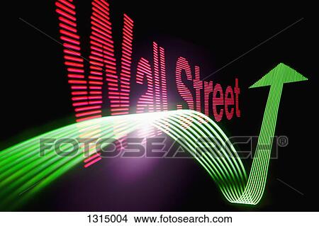 Up arrow sign and text 'Wall Street' with light effect View Large Photo Image Picture - Up arrow sign and text 'Wall Street' with light effect. Fotosearch